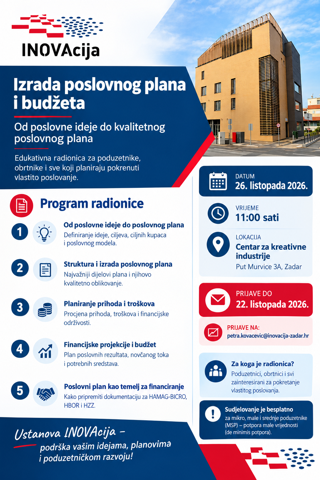 Besplatna radionica: Izrada poslovnog plana i budžeta